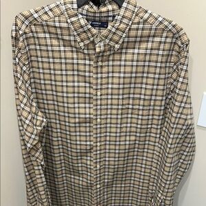 Cremieux Yellow/Brown and White Casual Button Down Shirt